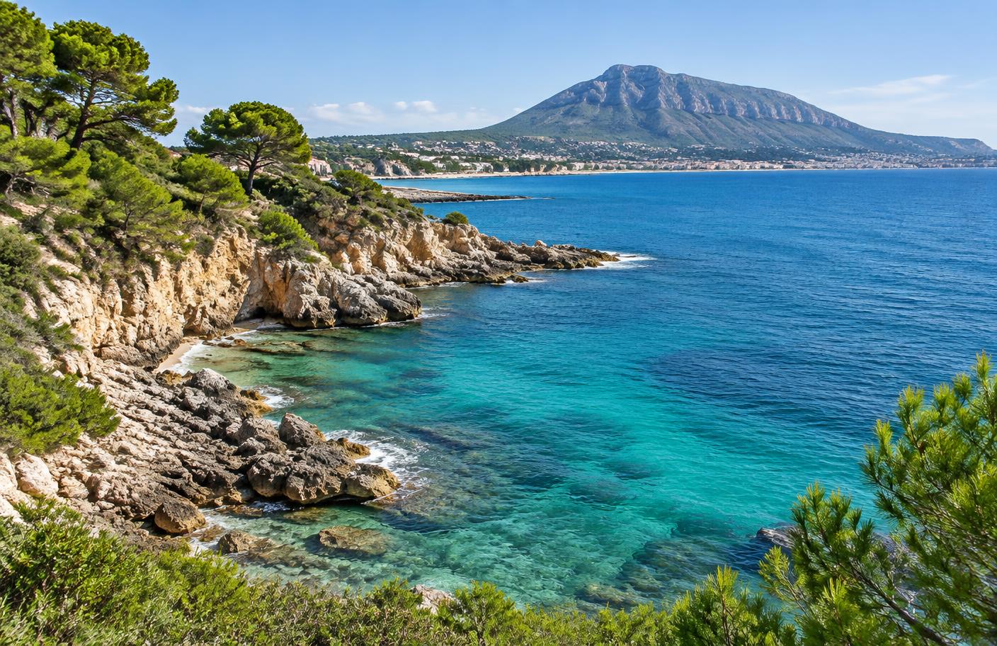 Costa de la Marina Alta con el Montgó al fondo
